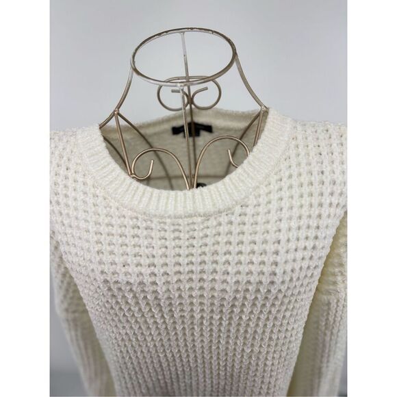 Sanctuary White Waffle Knit Sweater Womens Size Small - Picture 5 of 10